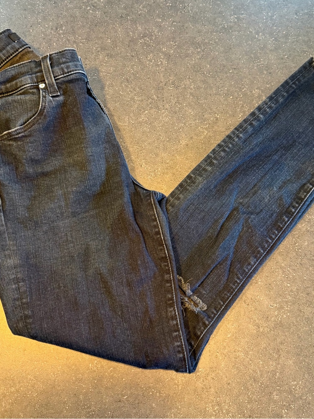 J Brand Mid Rise Crop Skinny Jeans Women’s 28 Blue Mercy Distressed Raw Hem